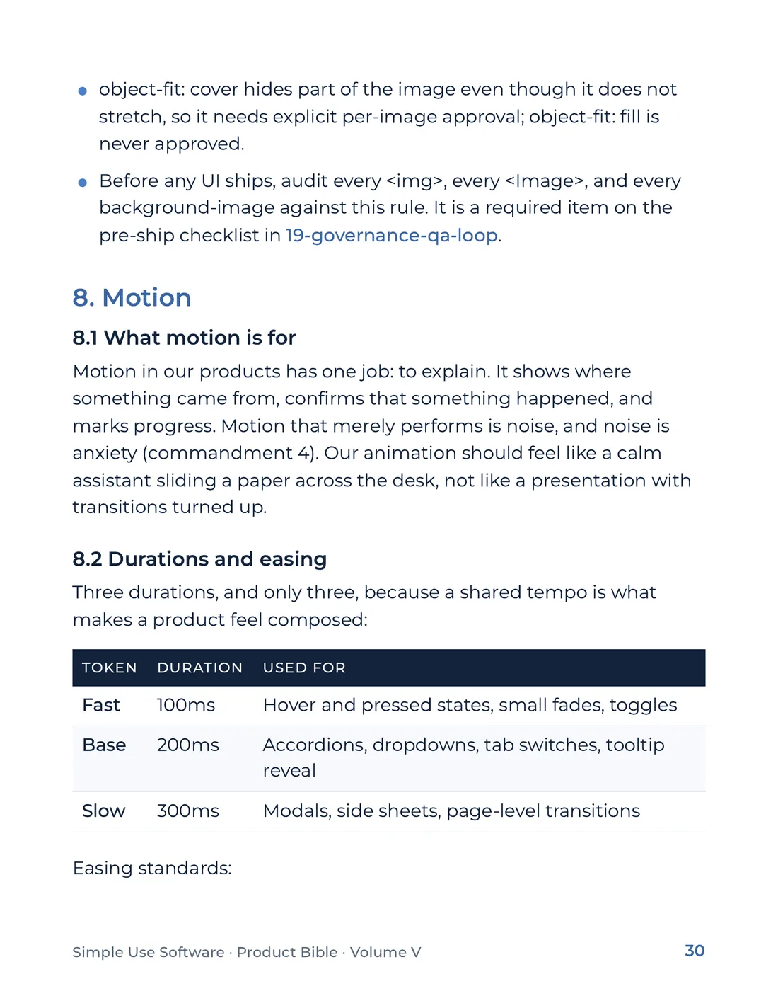 Product Bible, The Design System, page 30