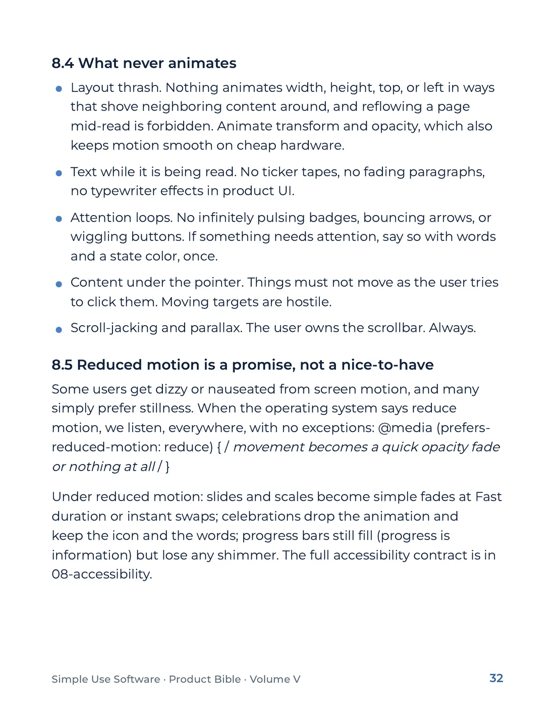 Product Bible, The Design System, page 32