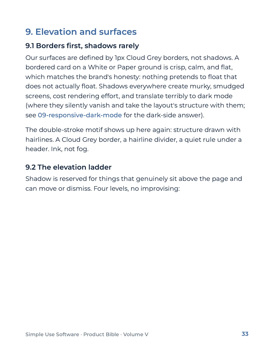 Product Bible, The Design System, page 33