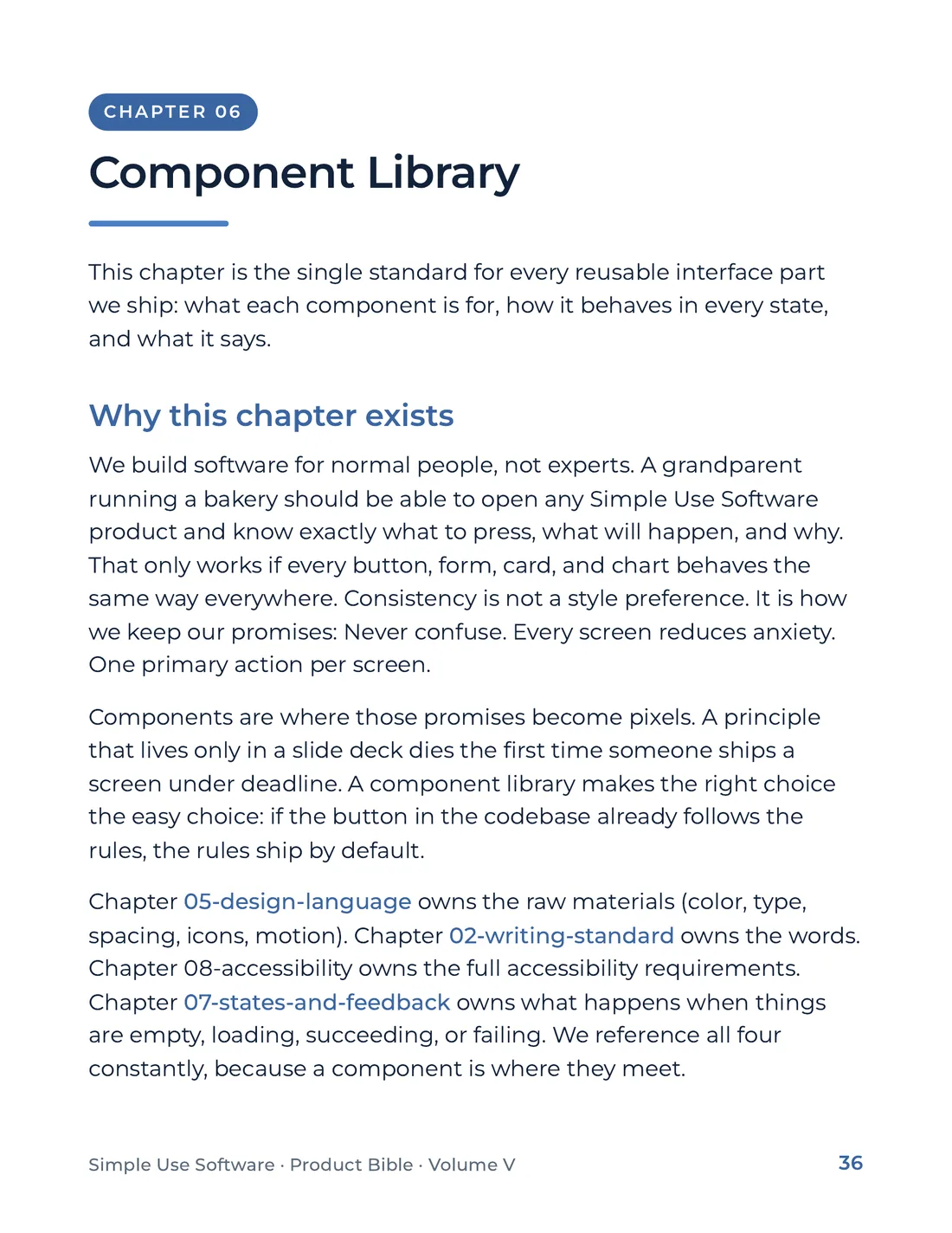 Product Bible, The Design System, page 36