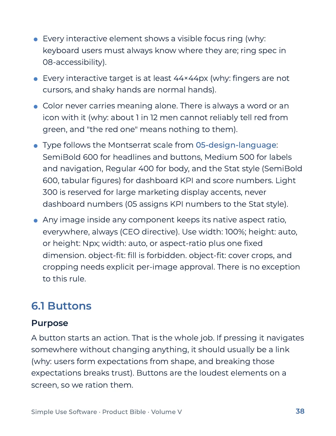 Product Bible, The Design System, page 38