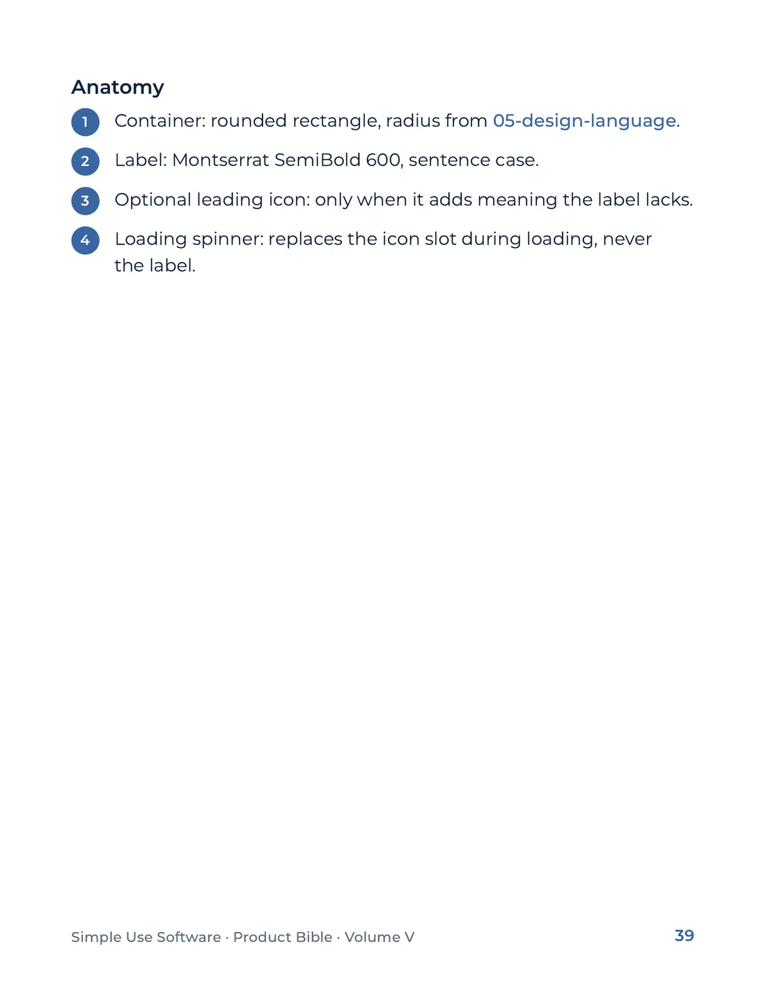 Product Bible, The Design System, page 39