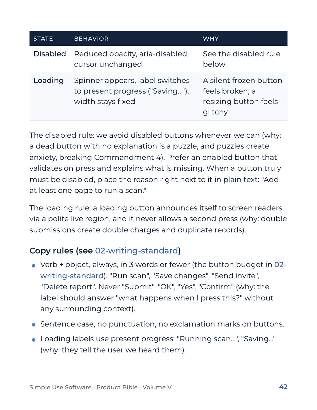 Product Bible, The Design System, page 42