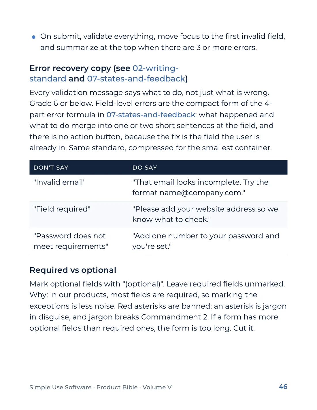 Product Bible, The Design System, page 46