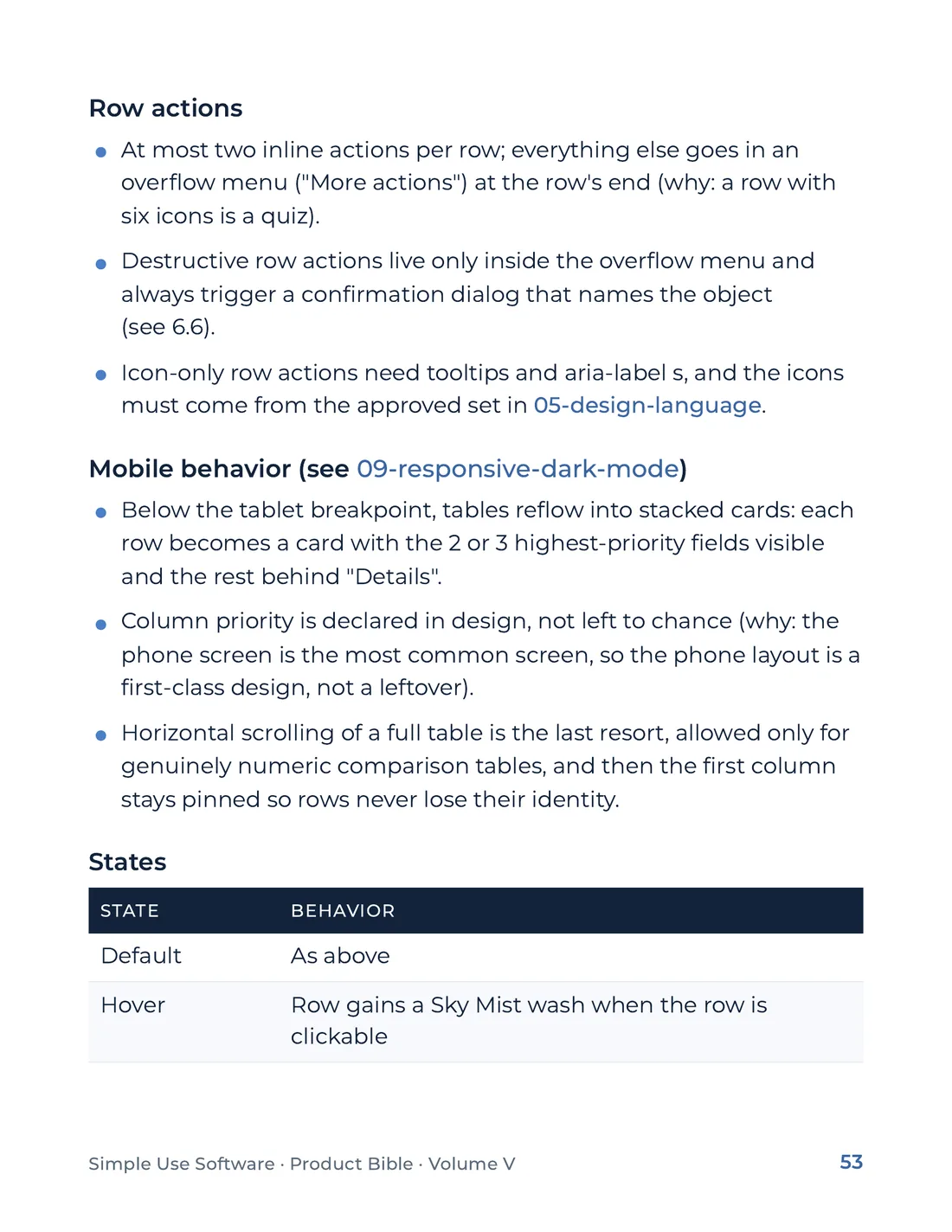 Product Bible, The Design System, page 53