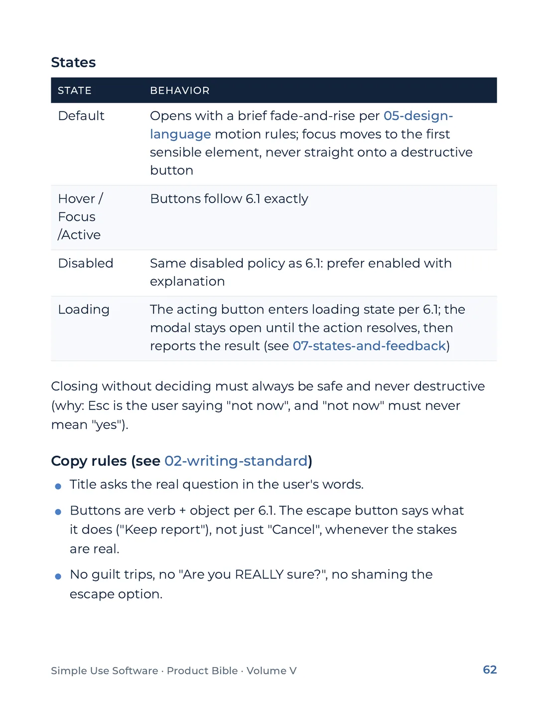 Product Bible, The Design System, page 62