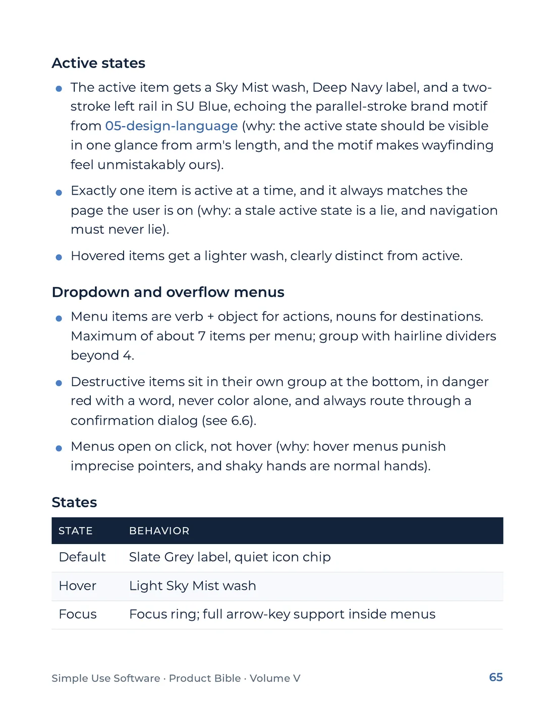 Product Bible, The Design System, page 65