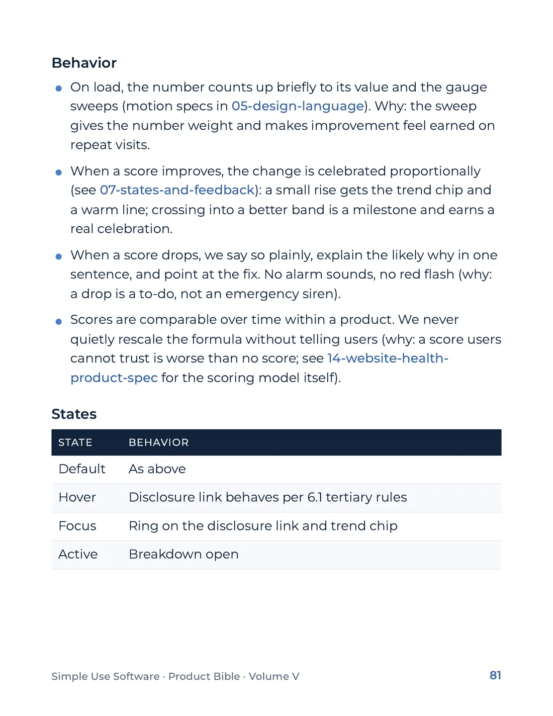 Product Bible, The Design System, page 81