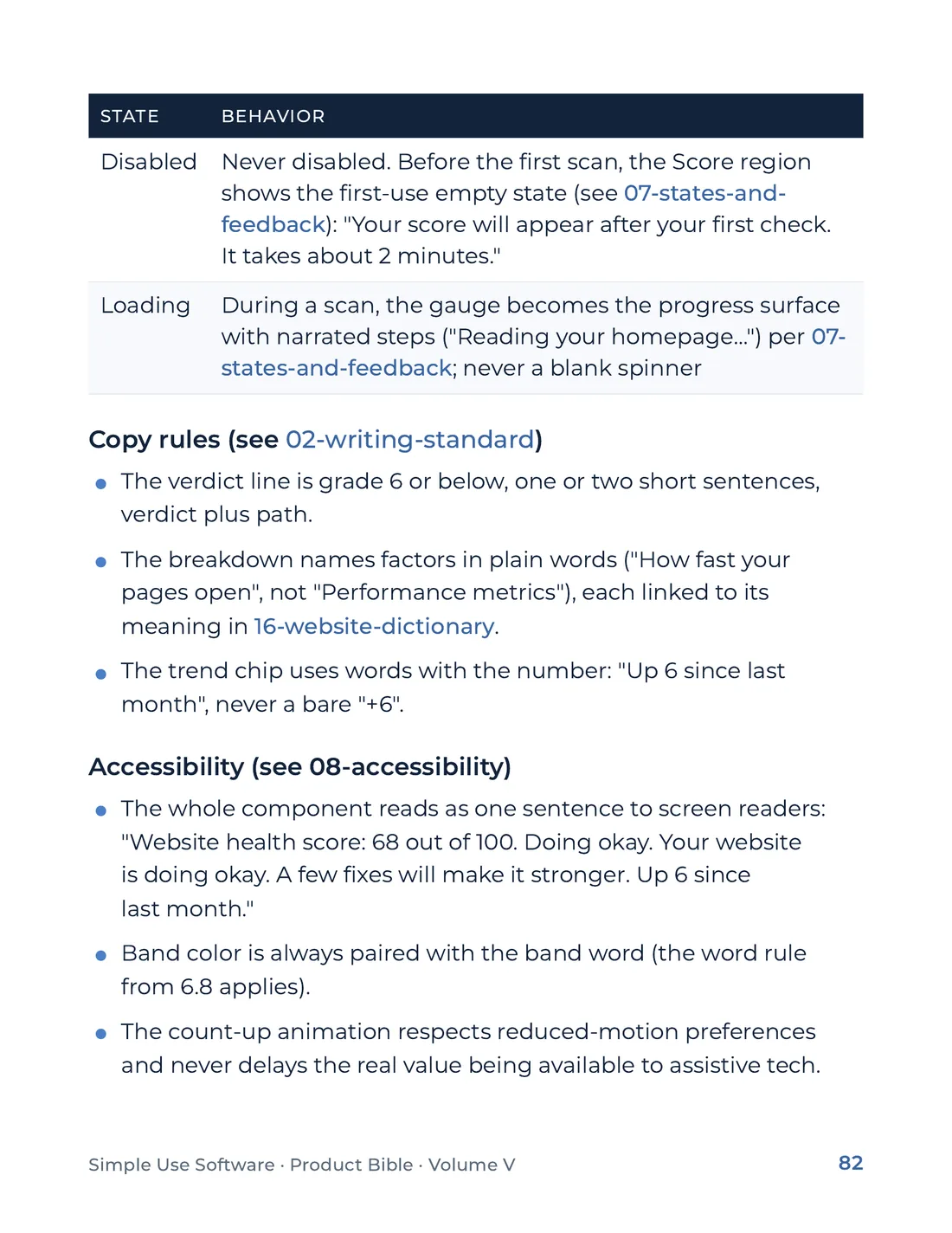 Product Bible, The Design System, page 82