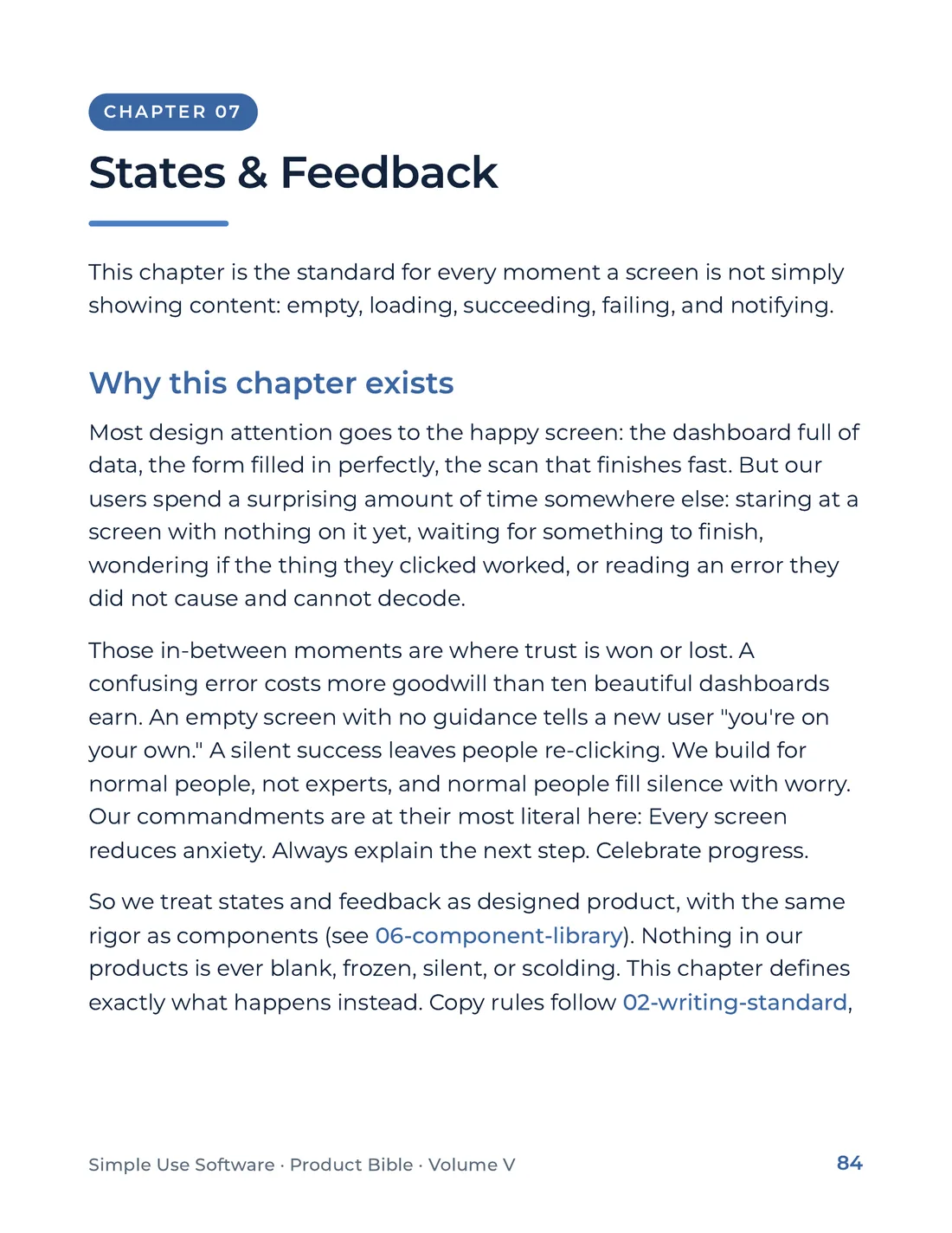 Product Bible, The Design System, page 84