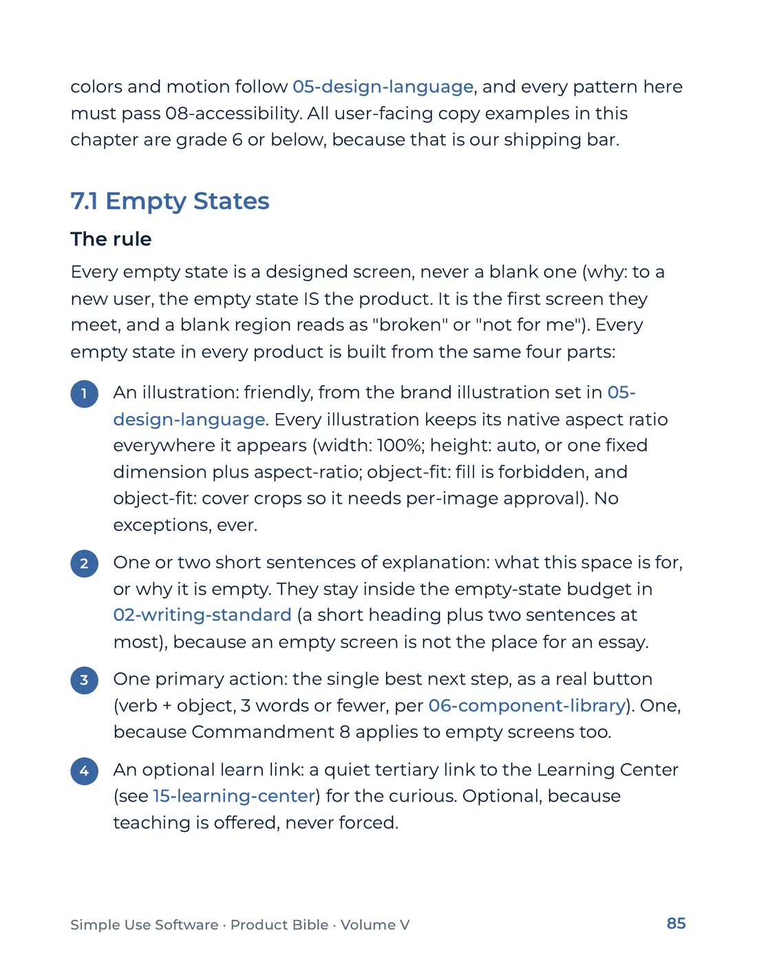 Product Bible, The Design System, page 85