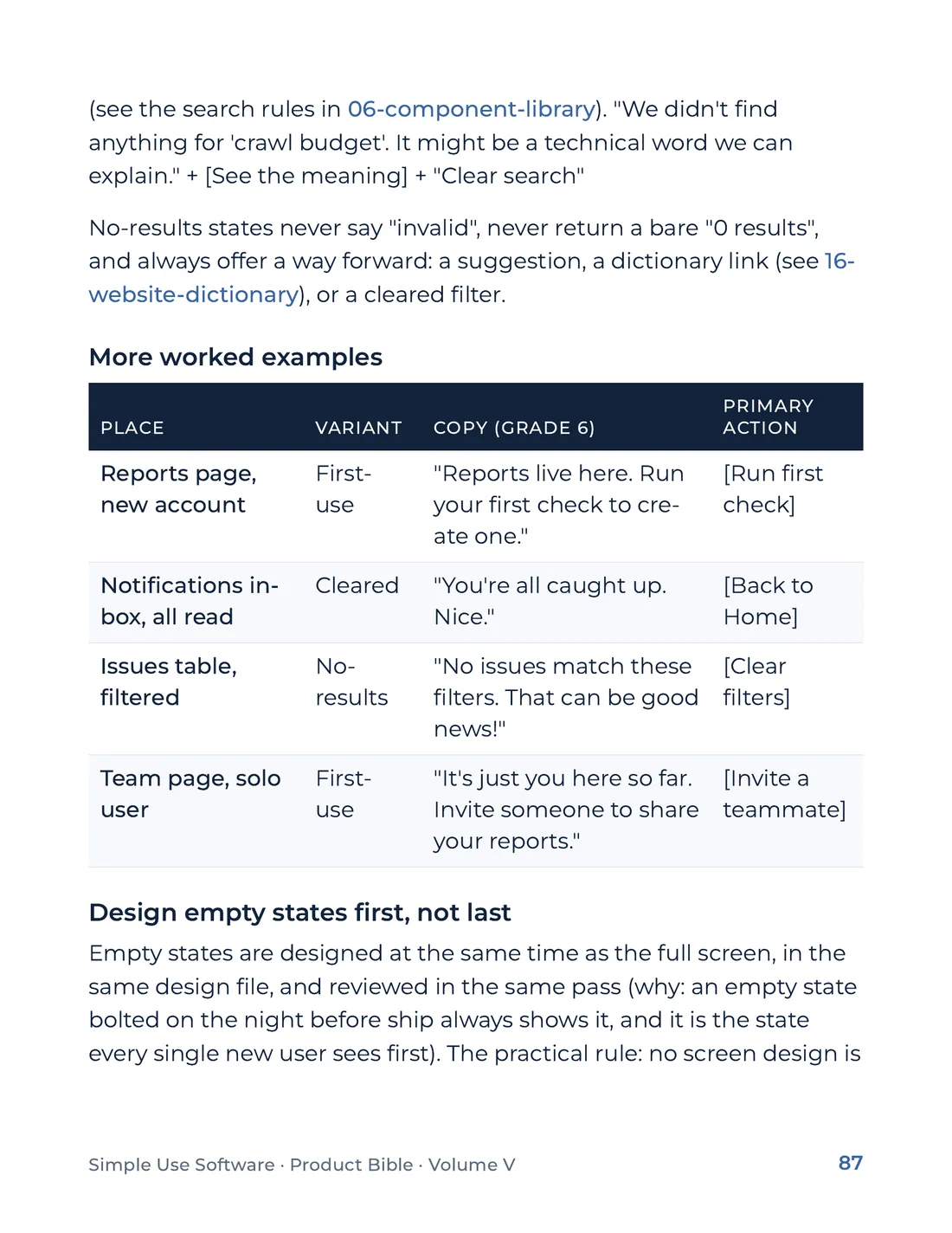 Product Bible, The Design System, page 87