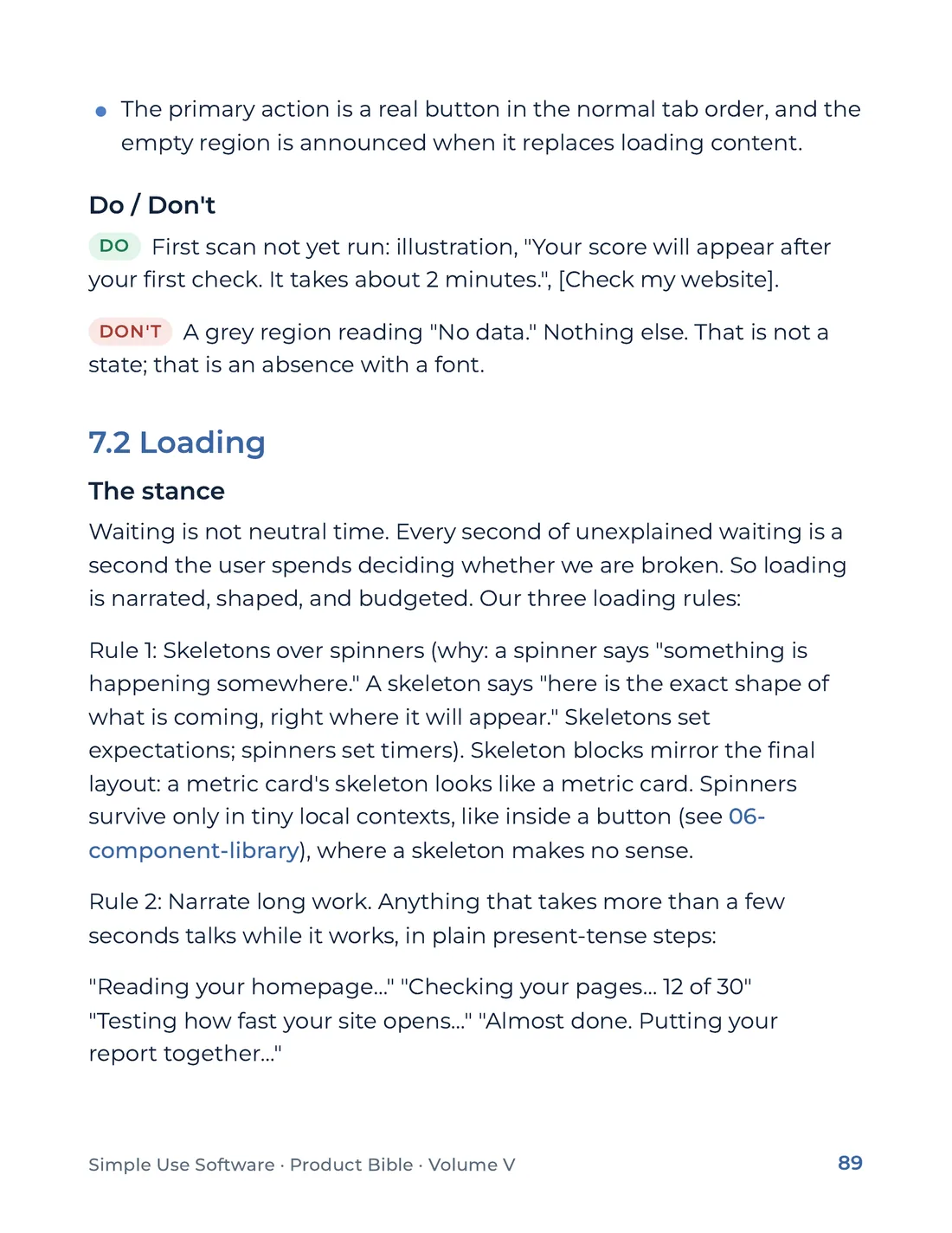 Product Bible, The Design System, page 89