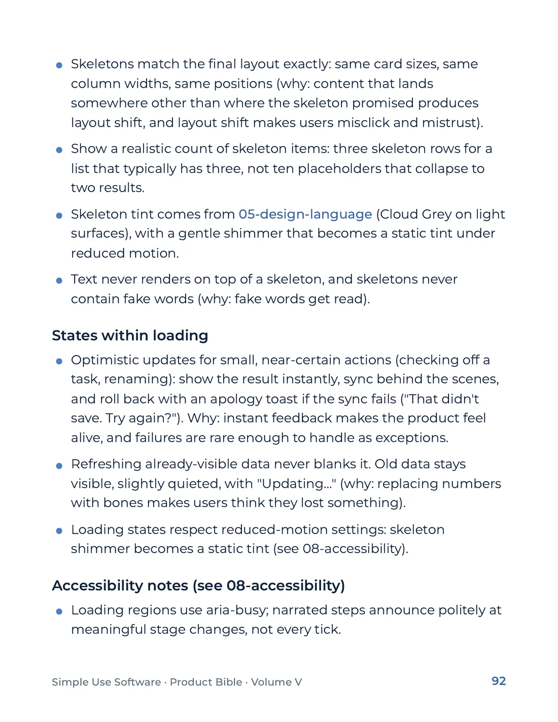 Product Bible, The Design System, page 92