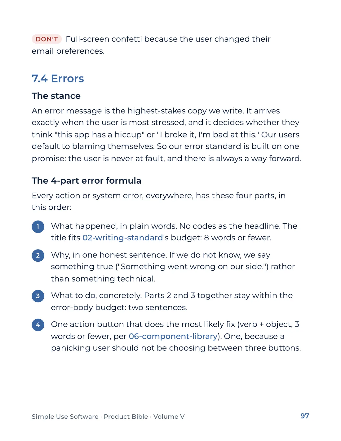 Product Bible, The Design System, page 97