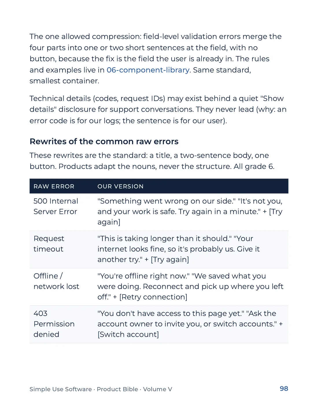 Product Bible, The Design System, page 98