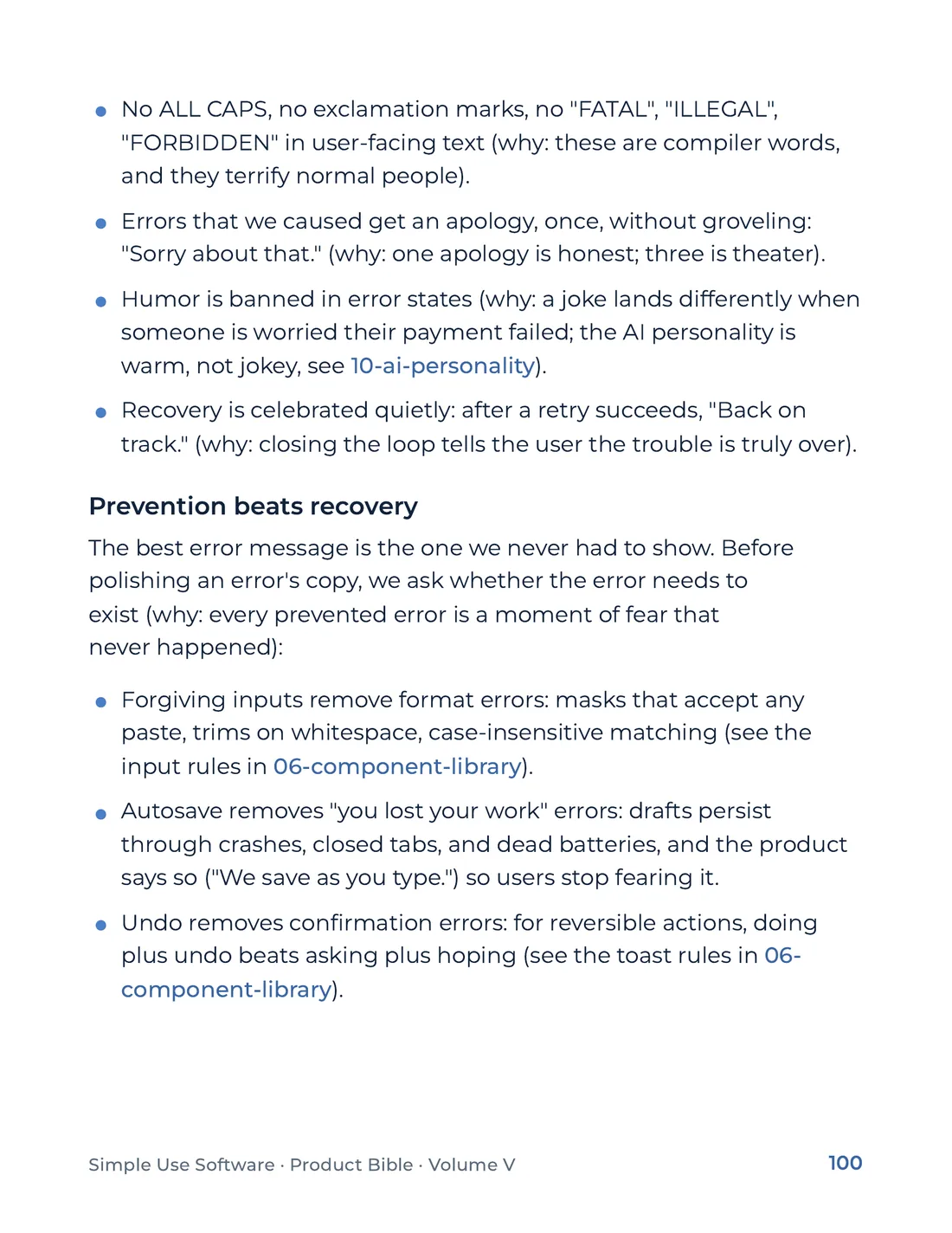 Product Bible, The Design System, page 100