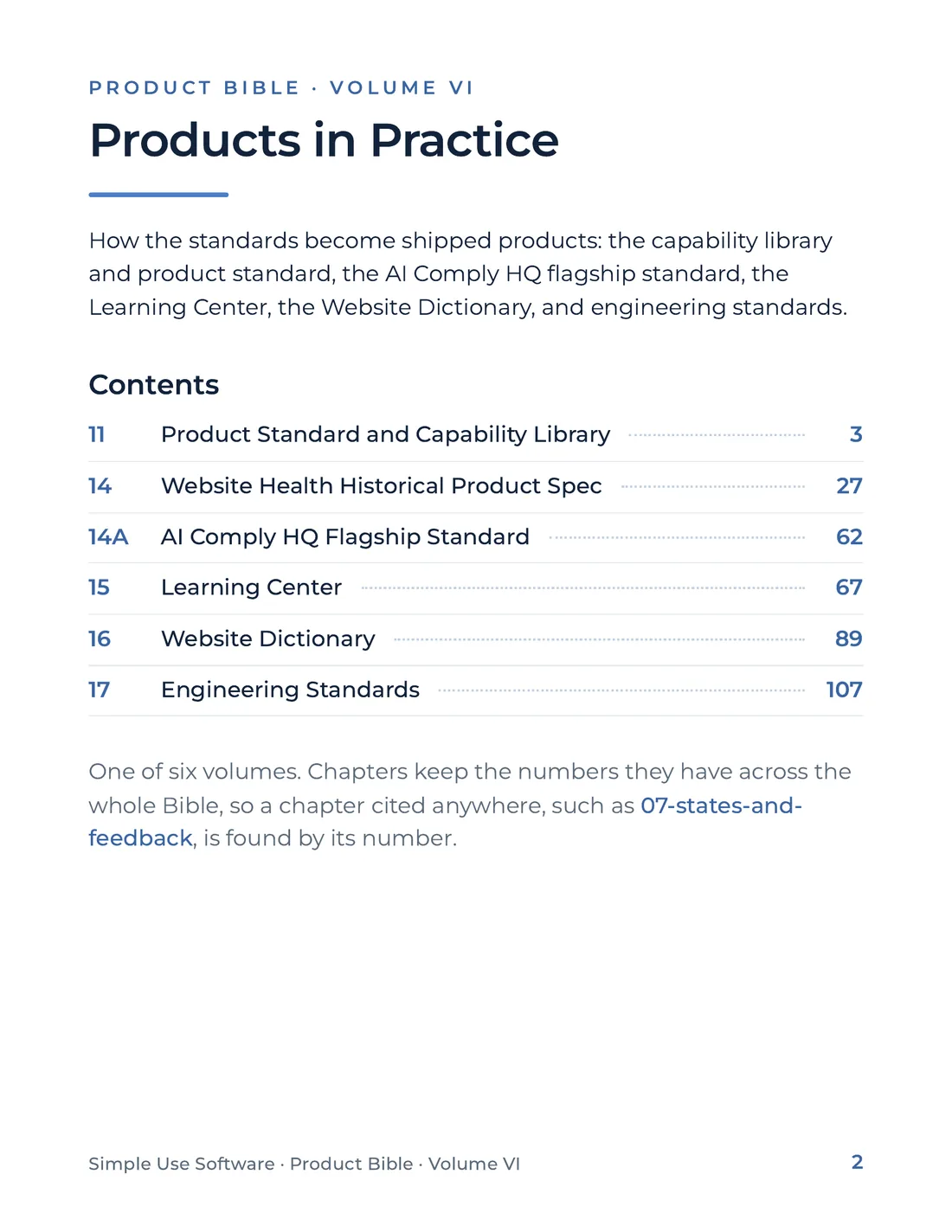 Product Bible, Products in Practice, page 2