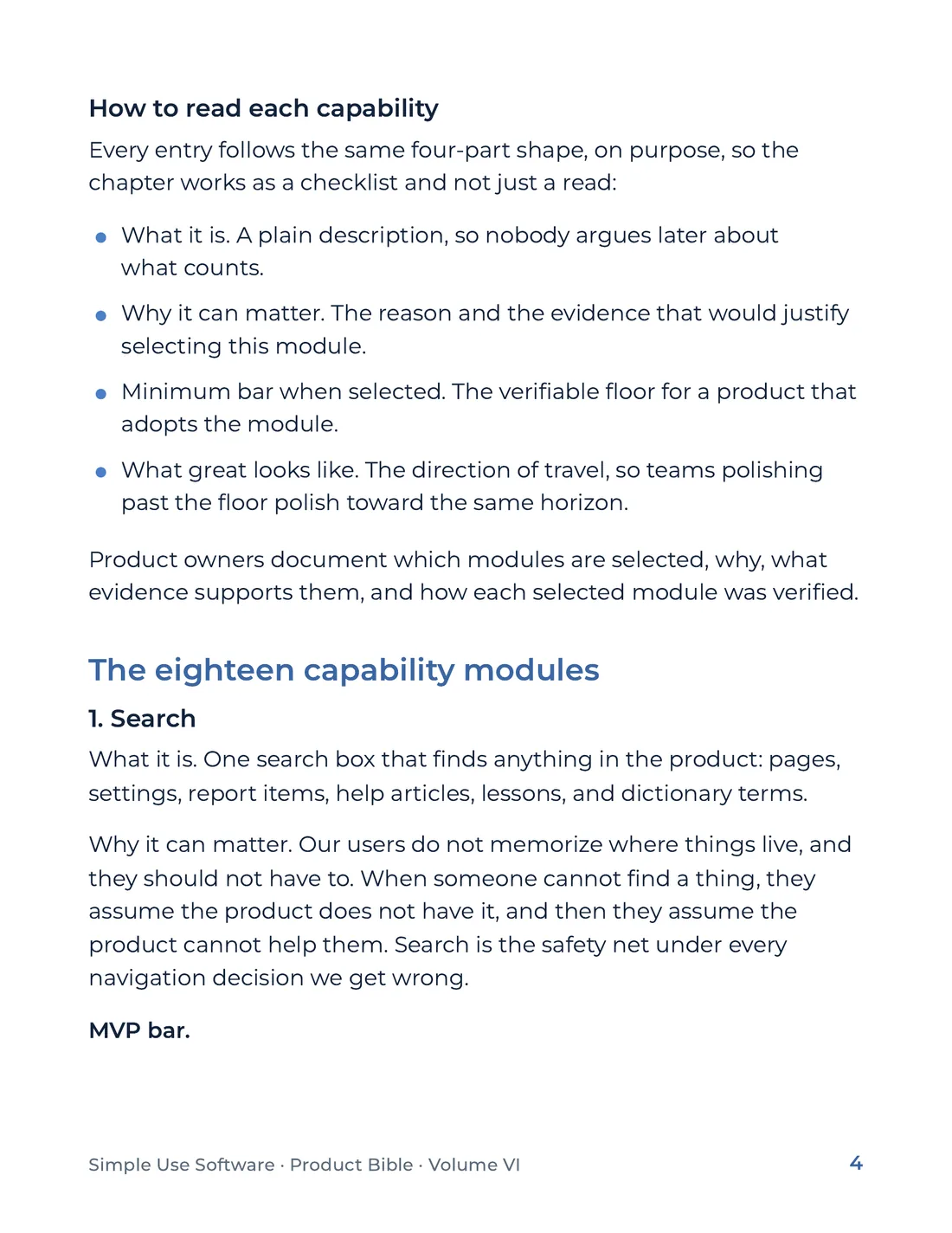 Product Bible, Products in Practice, page 4