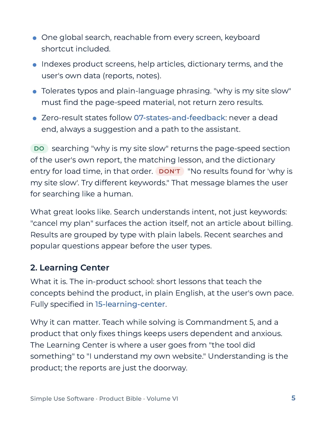 Product Bible, Products in Practice, page 5