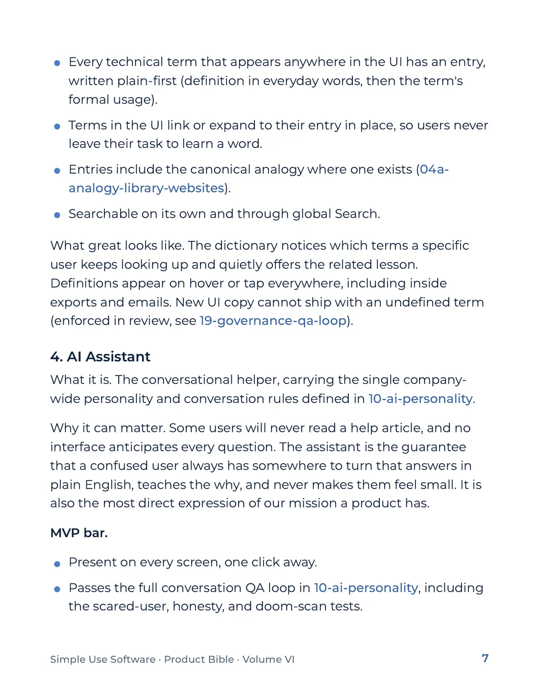 Product Bible, Products in Practice, page 7