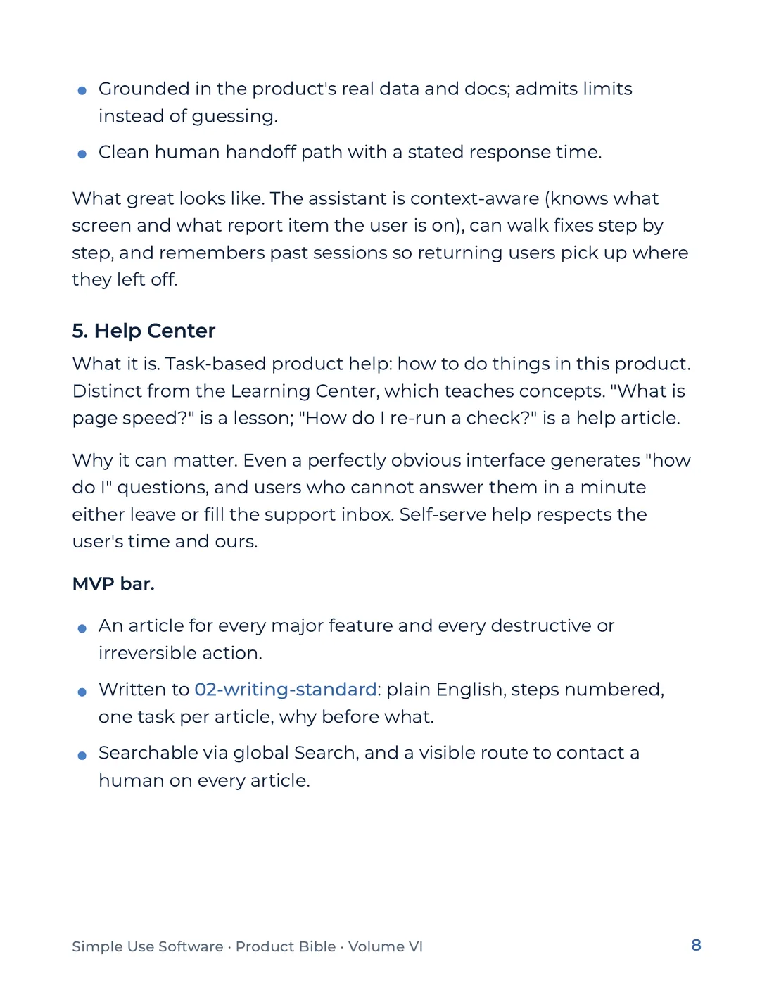 Product Bible, Products in Practice, page 8