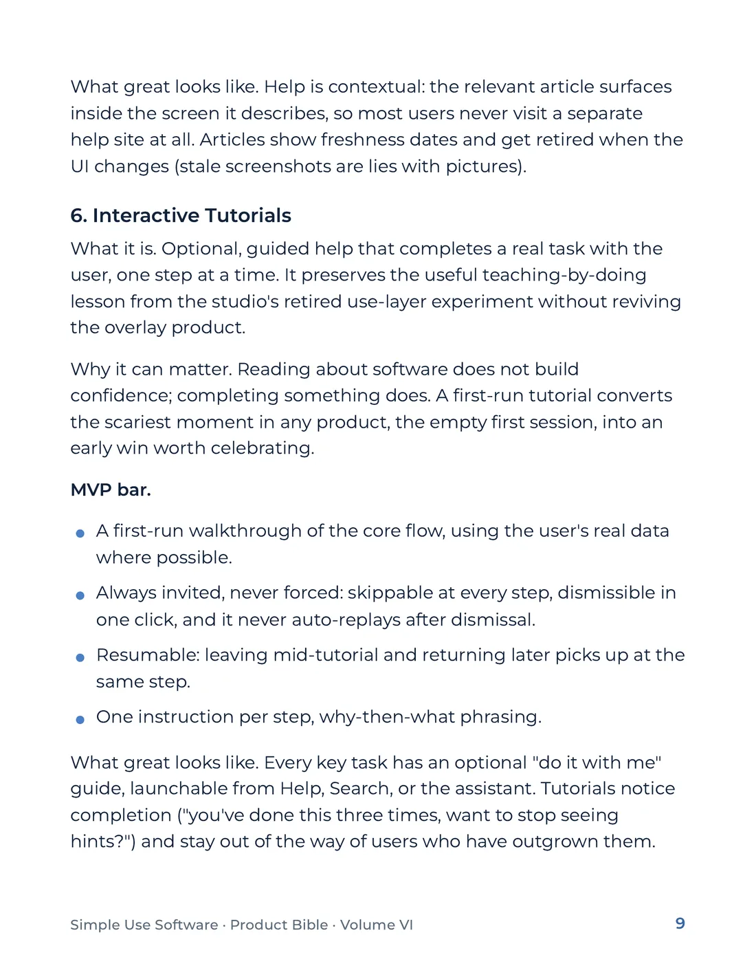 Product Bible, Products in Practice, page 9