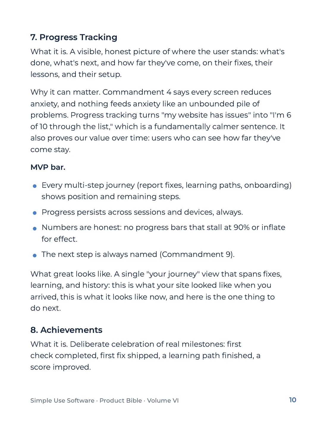 Product Bible, Products in Practice, page 10