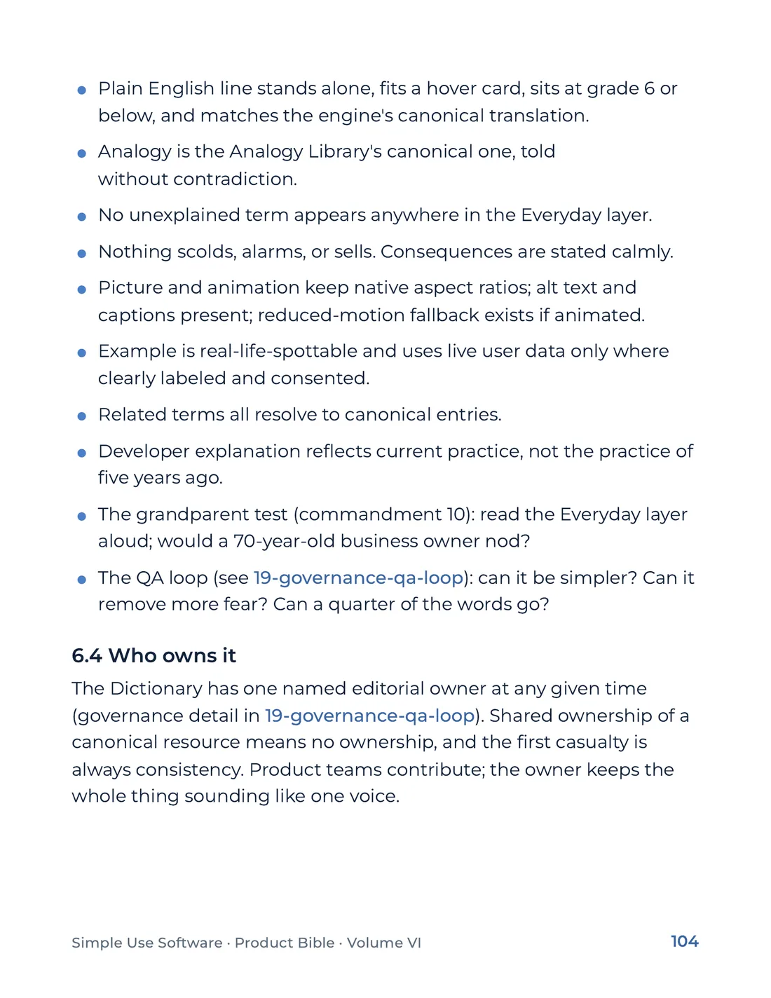 Product Bible, Products in Practice, page 104