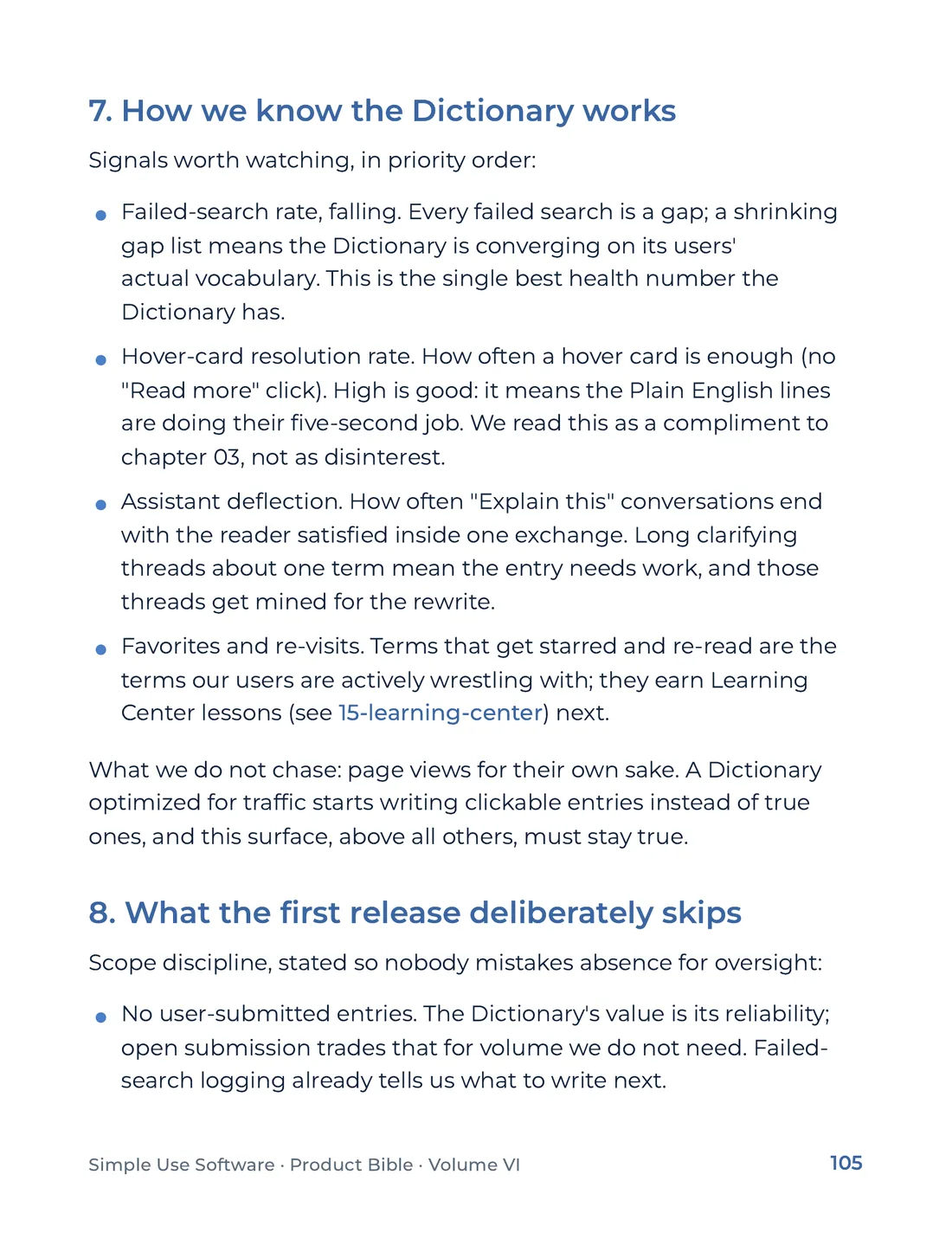 Product Bible, Products in Practice, page 105