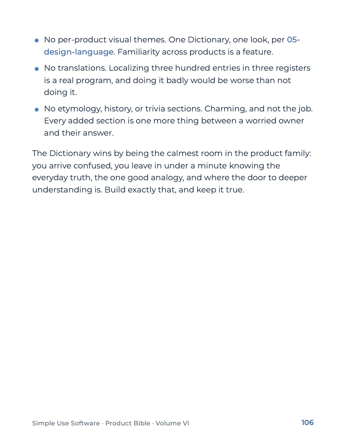 Product Bible, Products in Practice, page 106