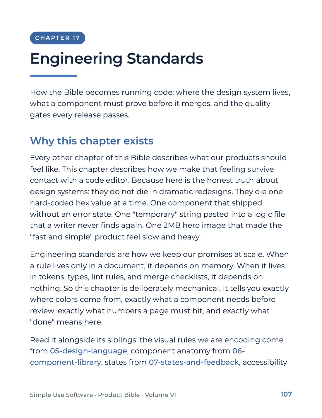 Product Bible, Products in Practice, page 107