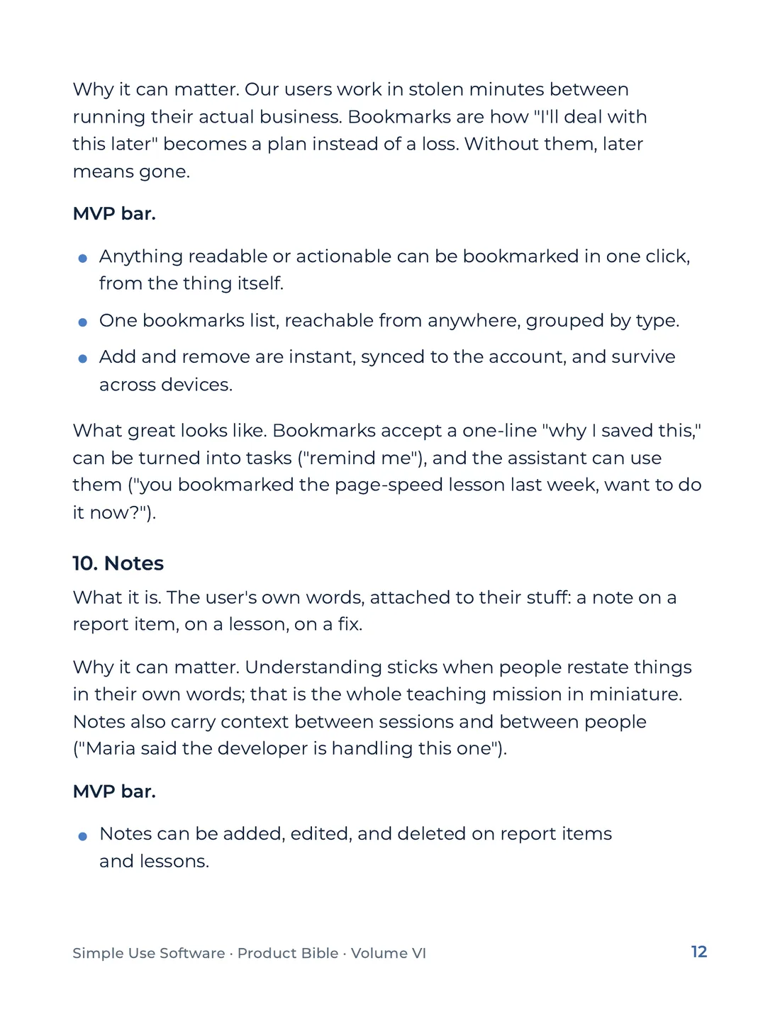 Product Bible, Products in Practice, page 12