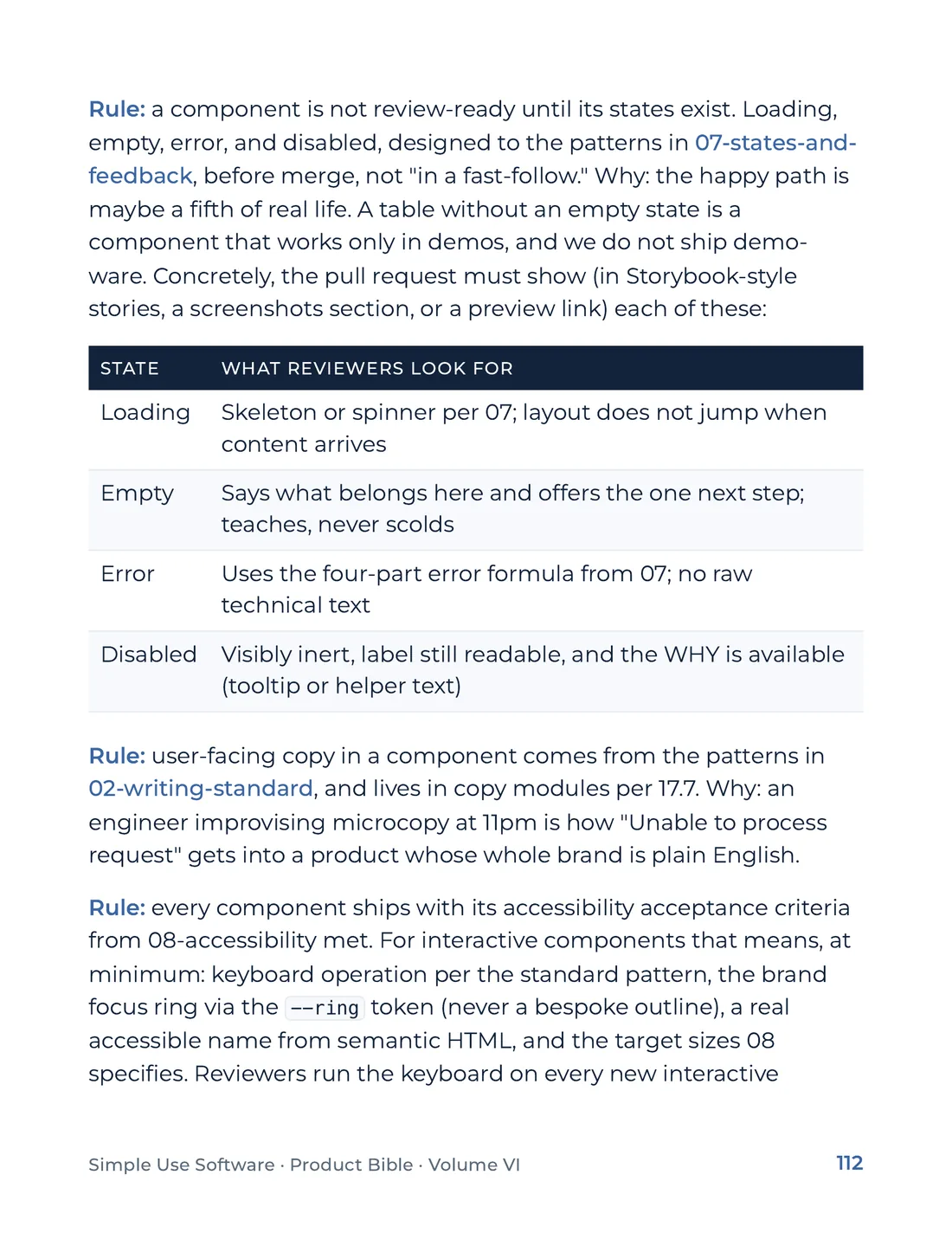 Product Bible, Products in Practice, page 112