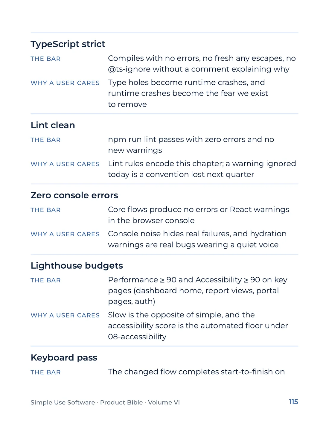 Product Bible, Products in Practice, page 115
