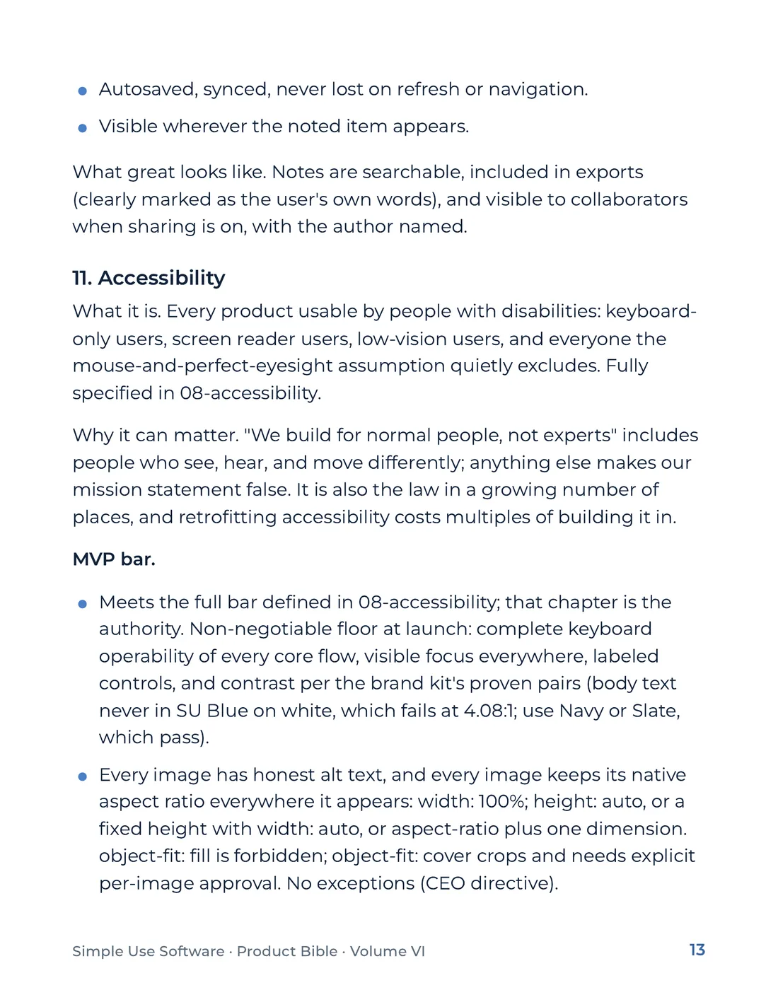 Product Bible, Products in Practice, page 13