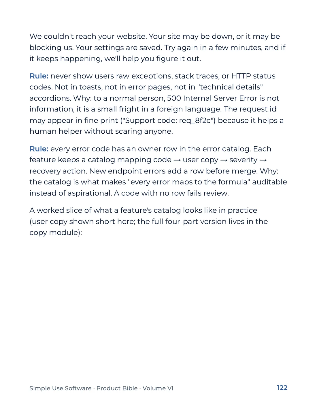 Product Bible, Products in Practice, page 122