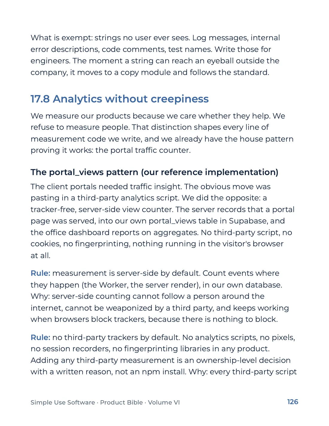 Product Bible, Products in Practice, page 126