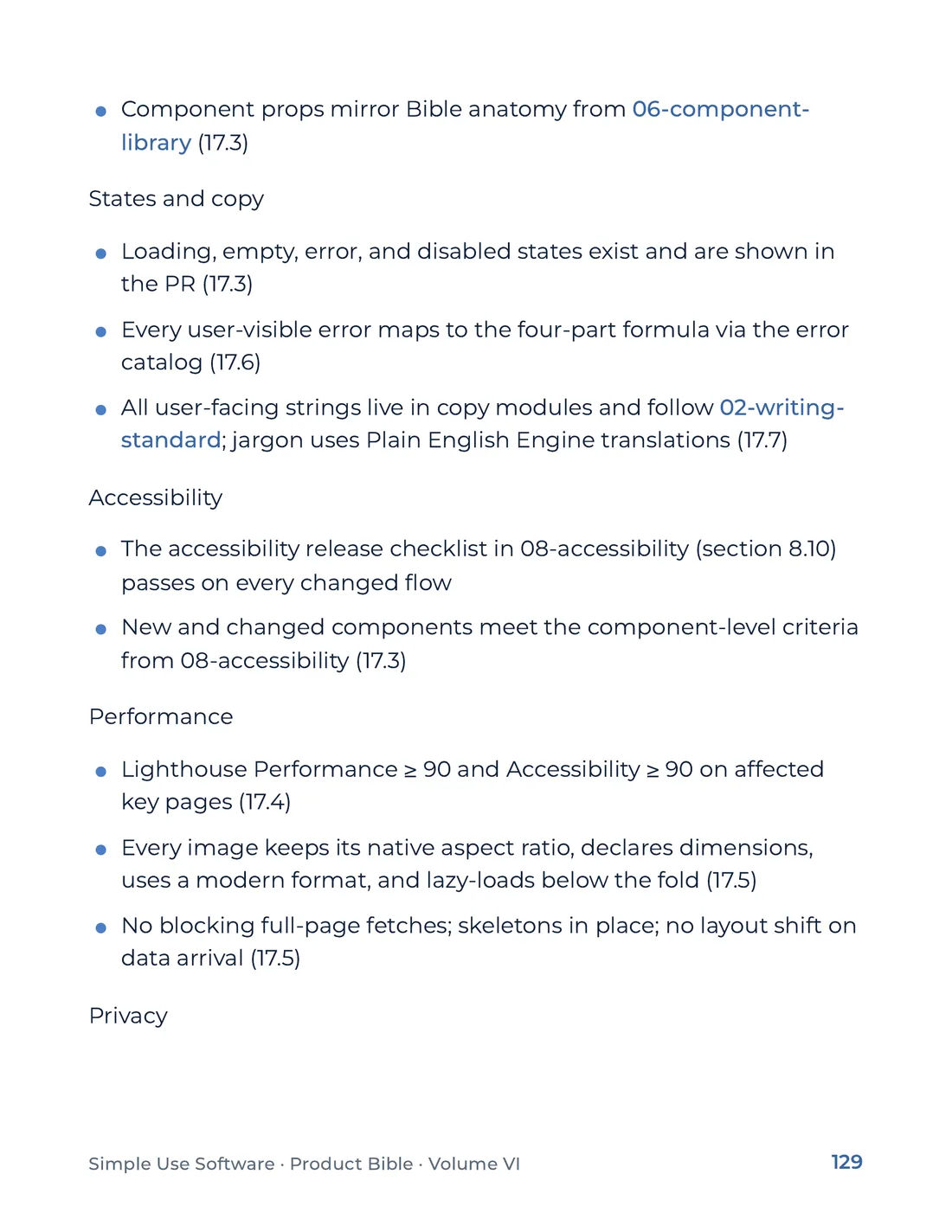 Product Bible, Products in Practice, page 129