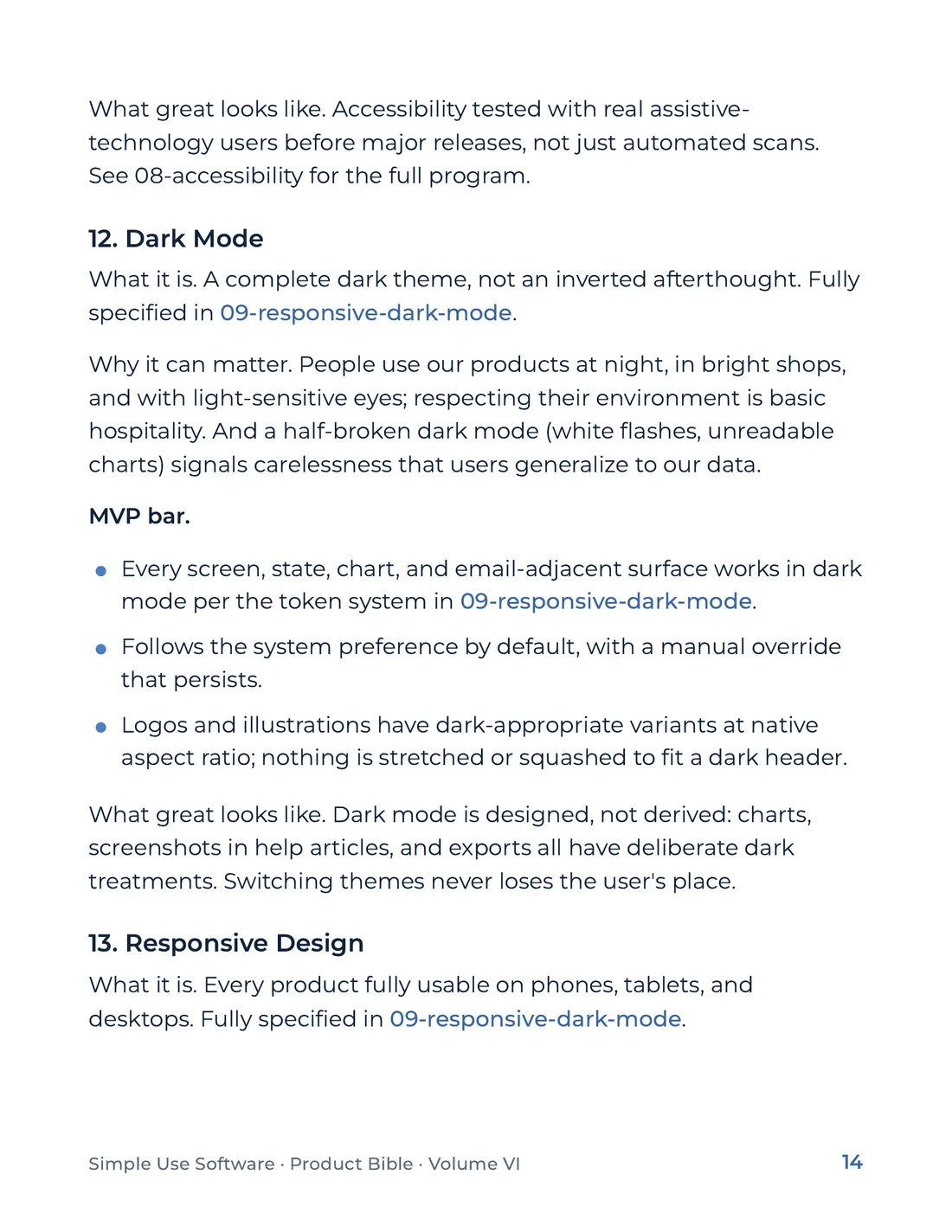Product Bible, Products in Practice, page 14