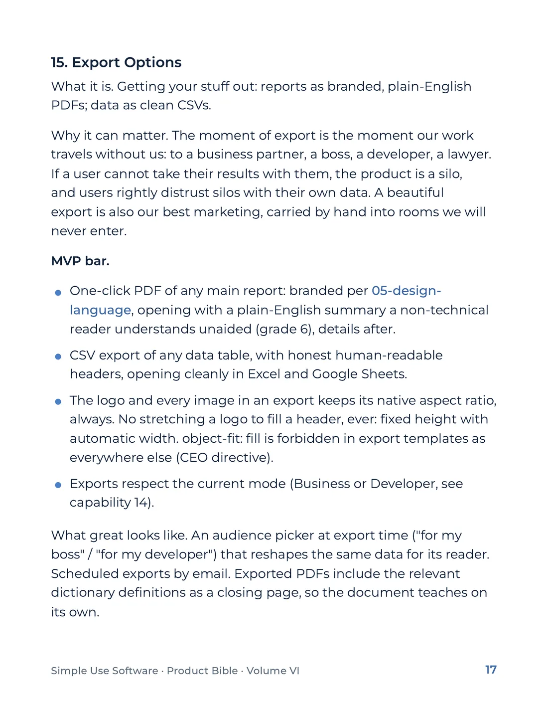 Product Bible, Products in Practice, page 17