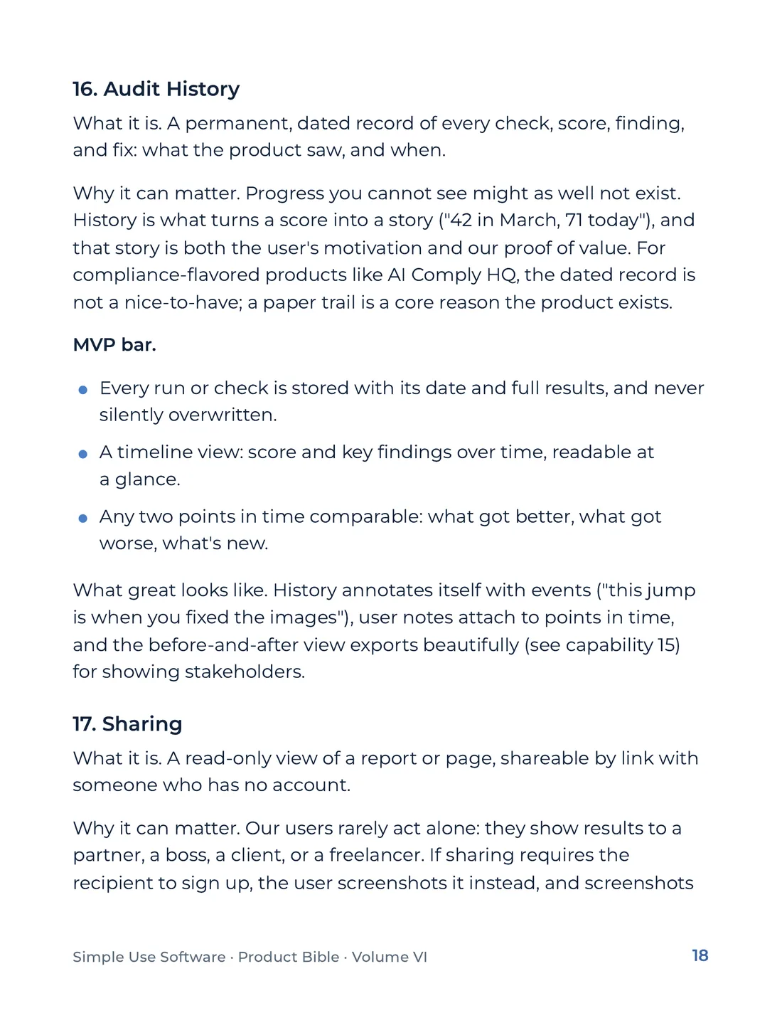 Product Bible, Products in Practice, page 18