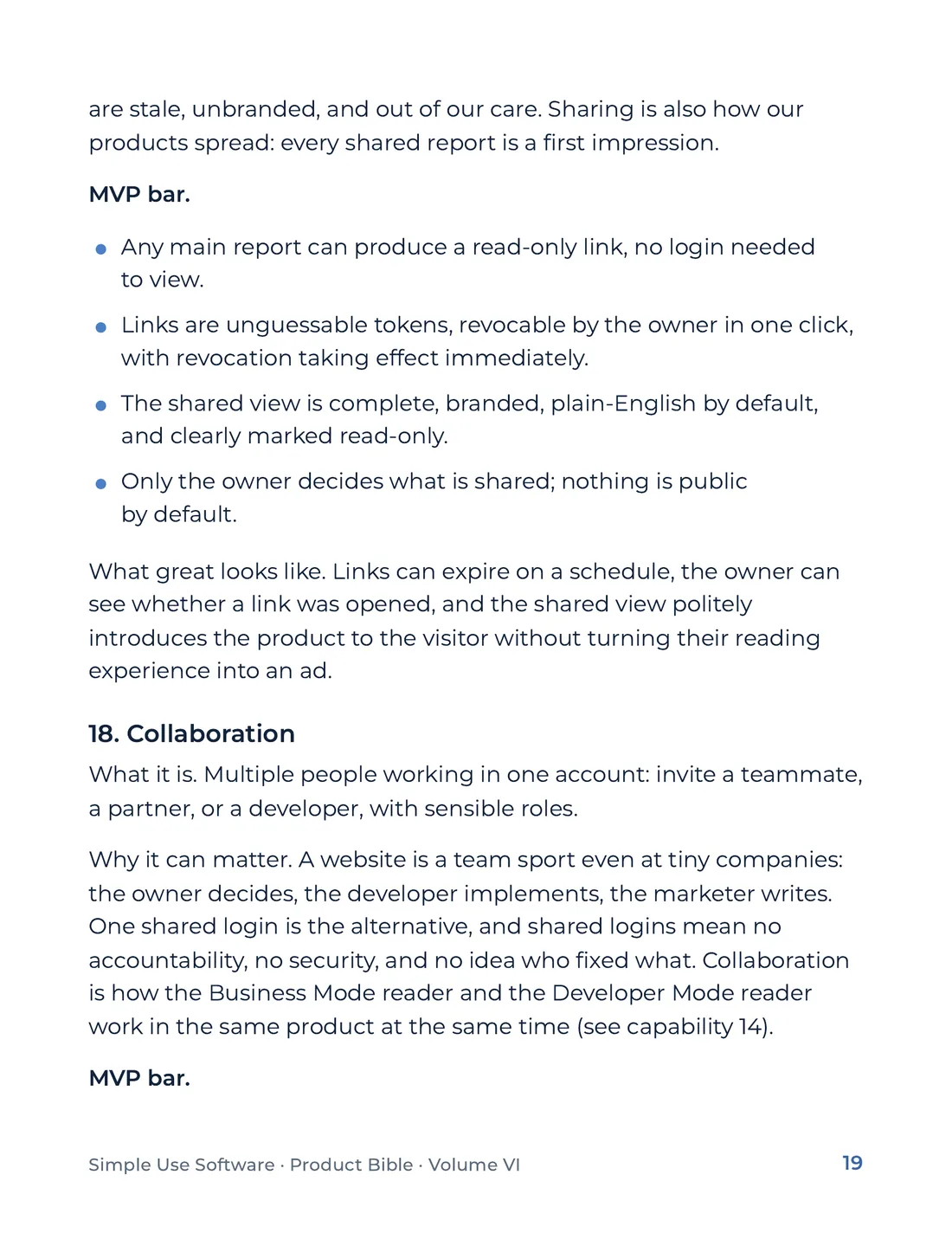 Product Bible, Products in Practice, page 19
