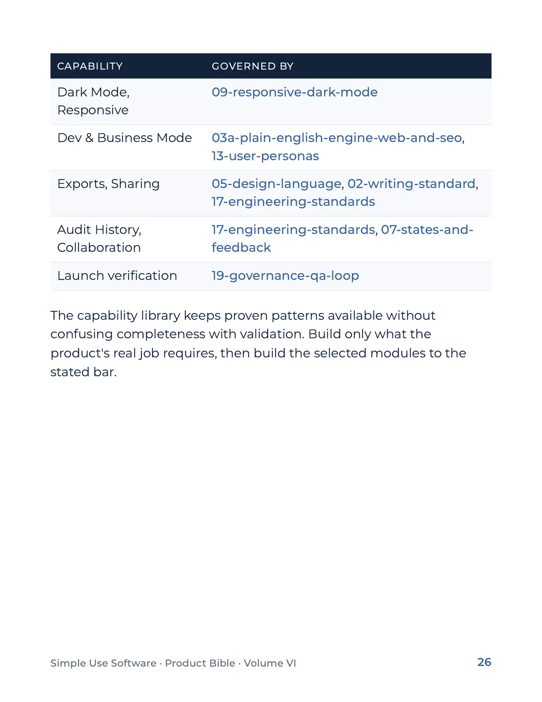 Product Bible, Products in Practice, page 26