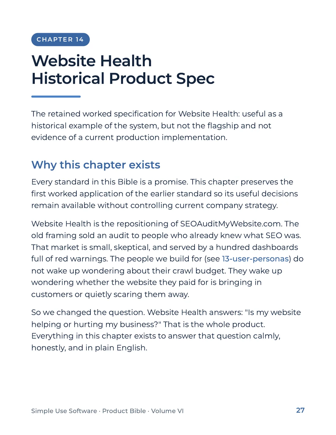 Product Bible, Products in Practice, page 27