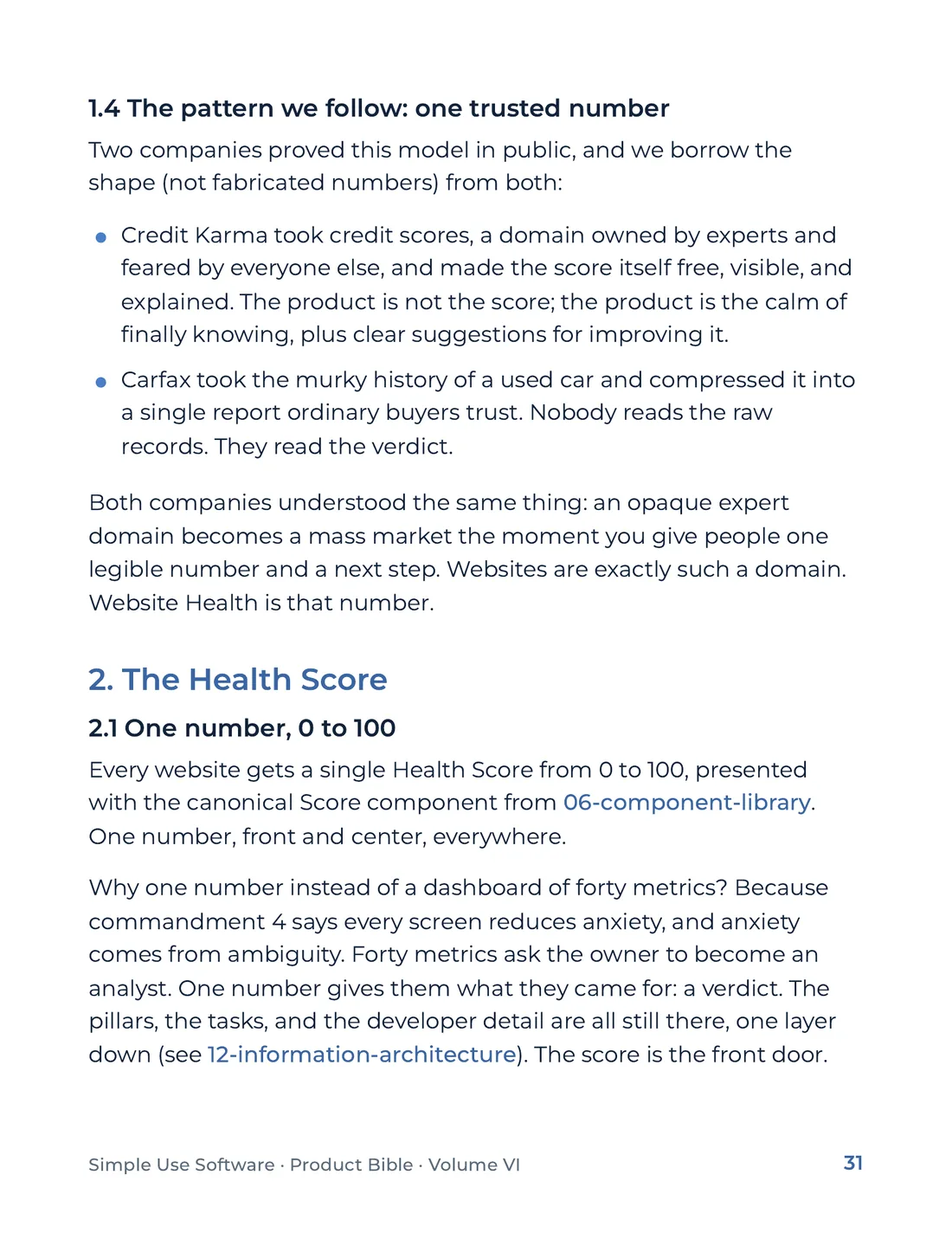 Product Bible, Products in Practice, page 31