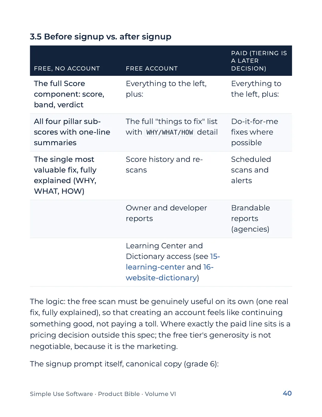 Product Bible, Products in Practice, page 40