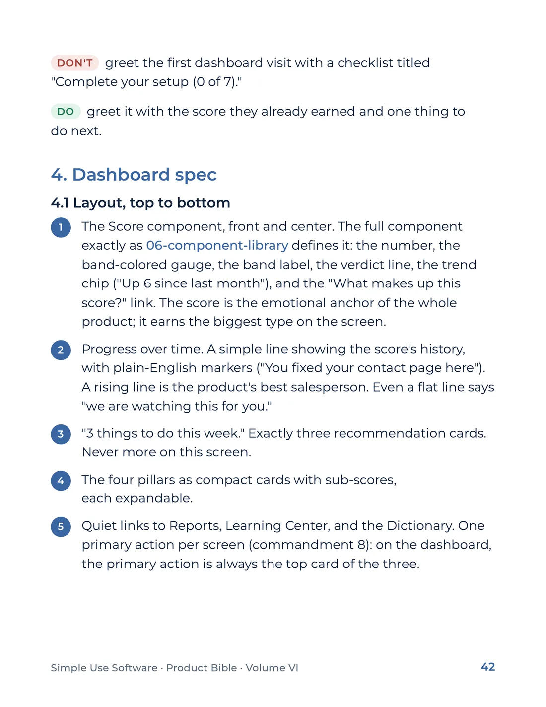 Product Bible, Products in Practice, page 42