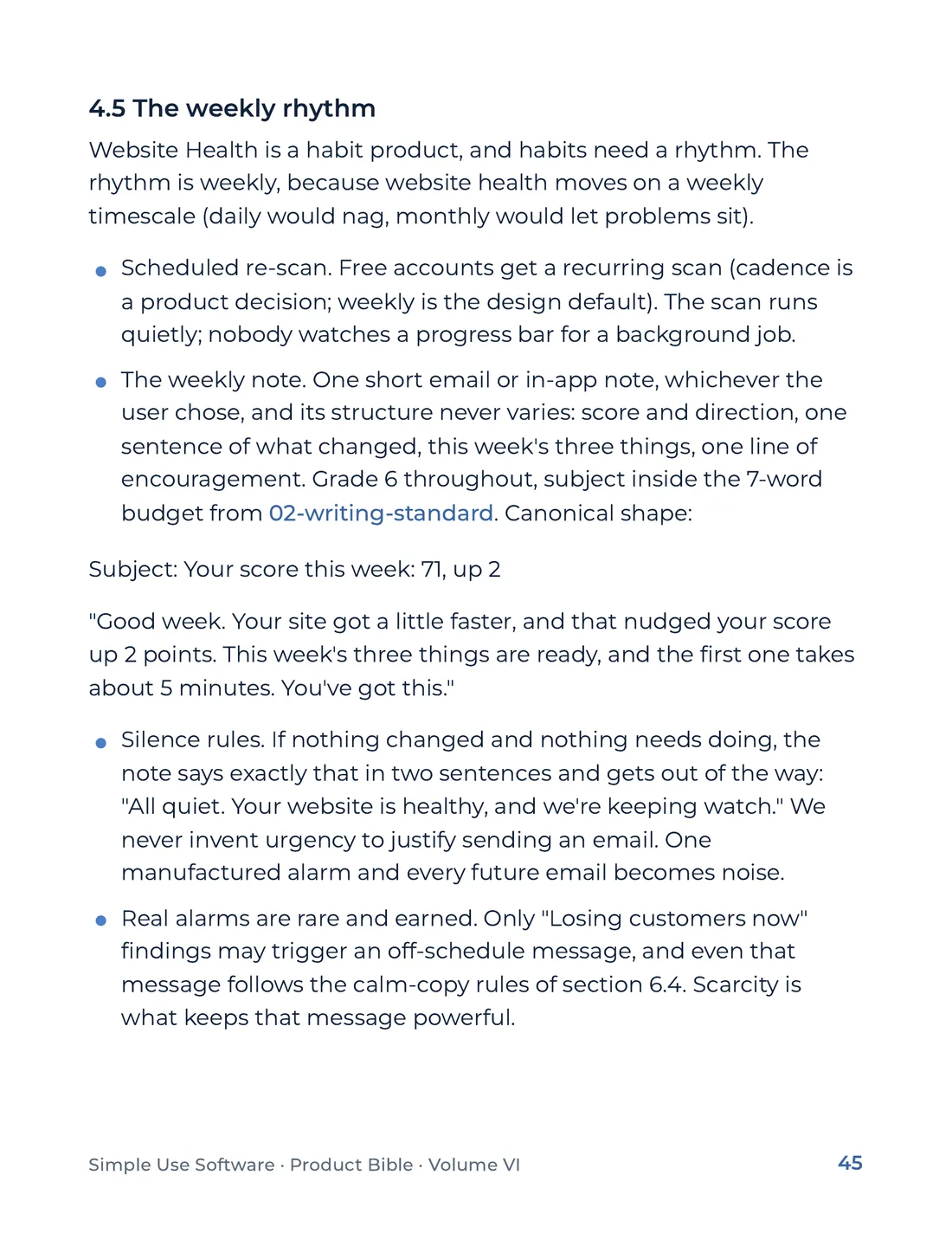 Product Bible, Products in Practice, page 45