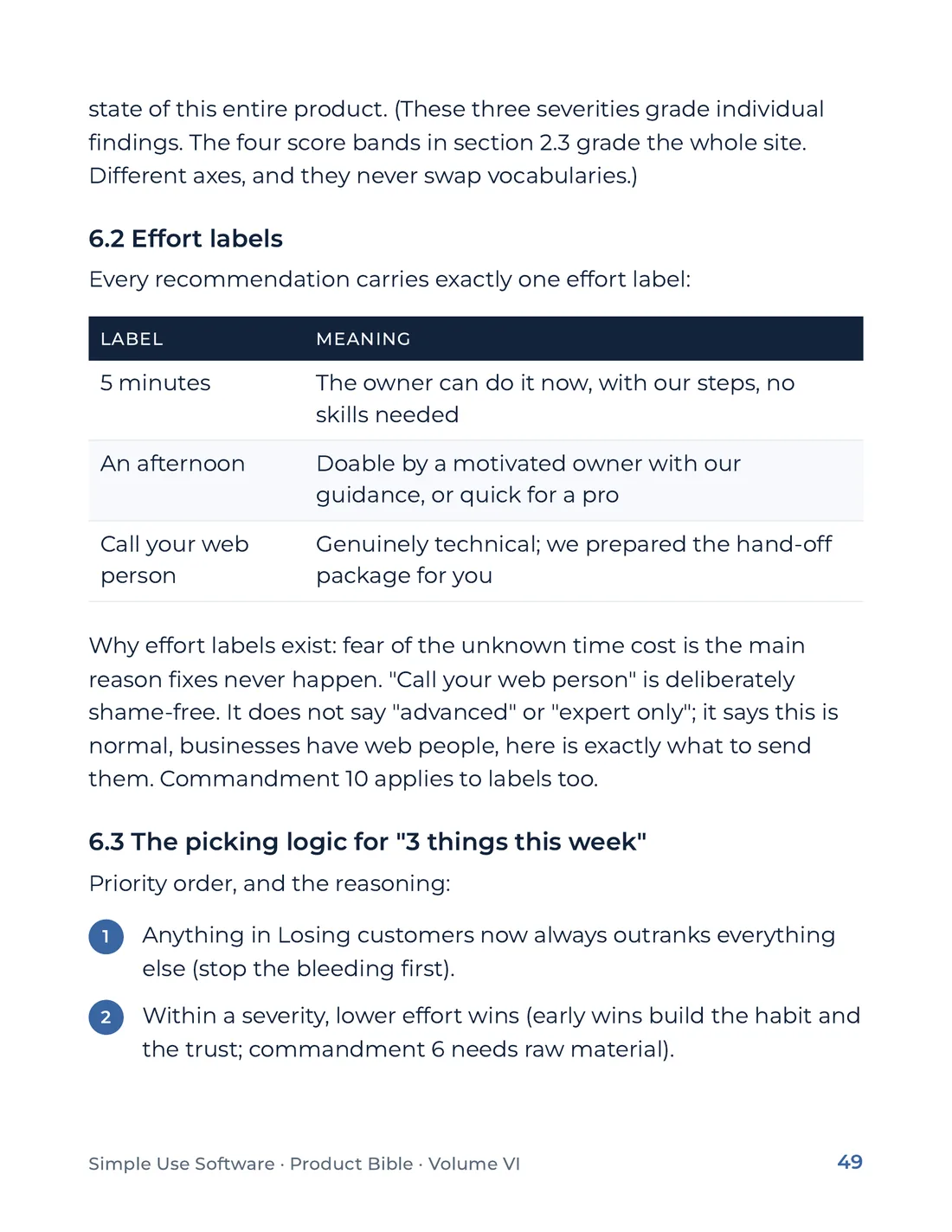 Product Bible, Products in Practice, page 49